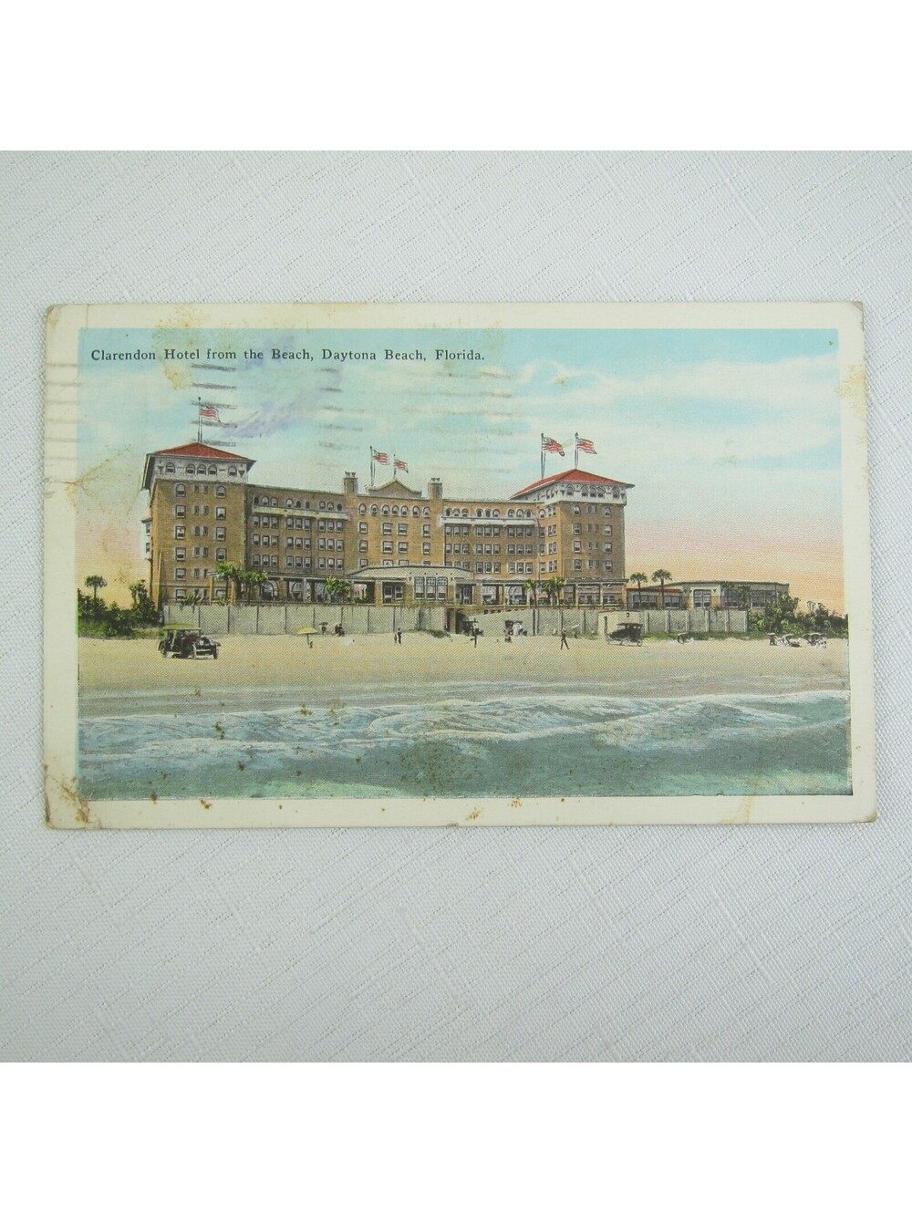 Vintage 1931 Postcard Seabreeze Daytona Beach Florida Clarendon Hotel